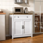Gizoon Kitchen Storage Cabinet with Adjustable Shelf, Farmhouse Coffee Bar Sideboard Buffet with Large Drawer, Barn Door