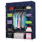 5 Layer 12 Compartment Non woven Fabric Wardrobe Portable Closet Navy