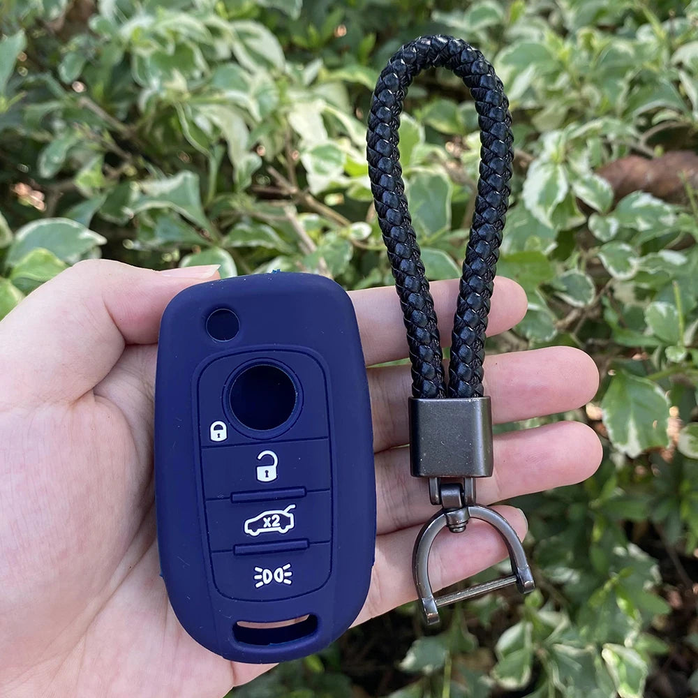 Silicone Car fob Key Case Cover Shell skin bag For FIAT 500X Doblo Argo Toro Nuovo Grazie Tipo Freedom filp Key chain Protector