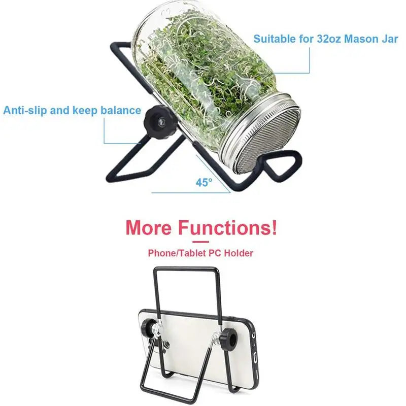 Seed Sprouting Lids Mesh Screen Strainer Filter Stainless Steel Glass Germinator Seed Sprouter Germination Cover For Mason Jars