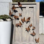 15Pcs Creative Rusty Metal Butterfly Unique Yard Decoration Home Wall Art Outdoor Garden Fence Decor Natural Rust