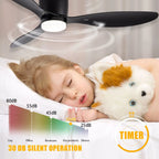 Jelena LED Ceiling Fan Light 6th Gear Wind Speed Living Room Bedroom H