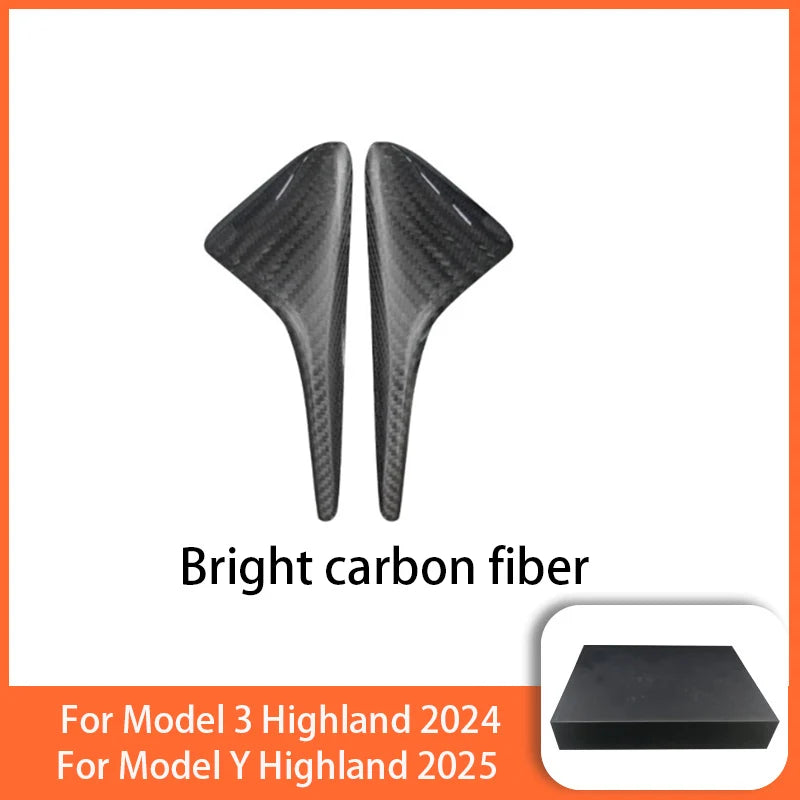 100% Real Carbon Fiber Side Camera Cover For Tesla Model Y Juniper 2025  Model 3 2017-2025 Leaf Board Sticker Accessories