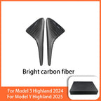 100% Real Carbon Fiber Side Camera Cover For Tesla Model Y Juniper 2025  Model 3 2017-2025 Leaf Board Sticker Accessories