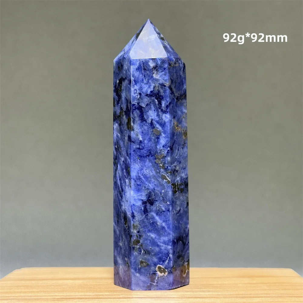Blue Veins Stone Obelisk Natural Mineral Quartz Home Feng Shui Decorative Gift Reiki Treat Witchcraft Magic Wand