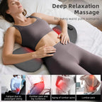 3 in 1 Electric Lumbar Support Pillow with Heat, Vibration, Traction - Adjustable Smooth Spine Back Massager for Lower Back Pain