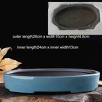 Chinese Purple Sand Ceramic Flowerpot Desktop Large-Diameter Glazed Flowerpot Classical Succulent Landscape Bonsai Flower Pot