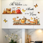 Kitchen Wall Stickers Tableware Butterfly Dining Room Wall Decals Kitchens Heart Utensil Decoration Decor for Home