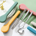 Cutlery Set with Storage Case Korean Style Portable Tableware Set Home School Kitchen Dinnerware Services Utensil Set Spoons