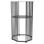 2‑Layer Wrought Iron Side Table End Sofa Table Storage Shelf for Living Room Black End Table Sofa Table Home Table Side Table