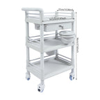 3-Tier Salon Storage Cart Movable Beauty Organizer 176 Lbs Load Utility Cart with Universal Wheels
