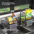 Kitchen Storage Rack and Cloth Holder, Household Sink Draining Basket, Multifunctional Countertop Sponge and Dish Soap Organizer