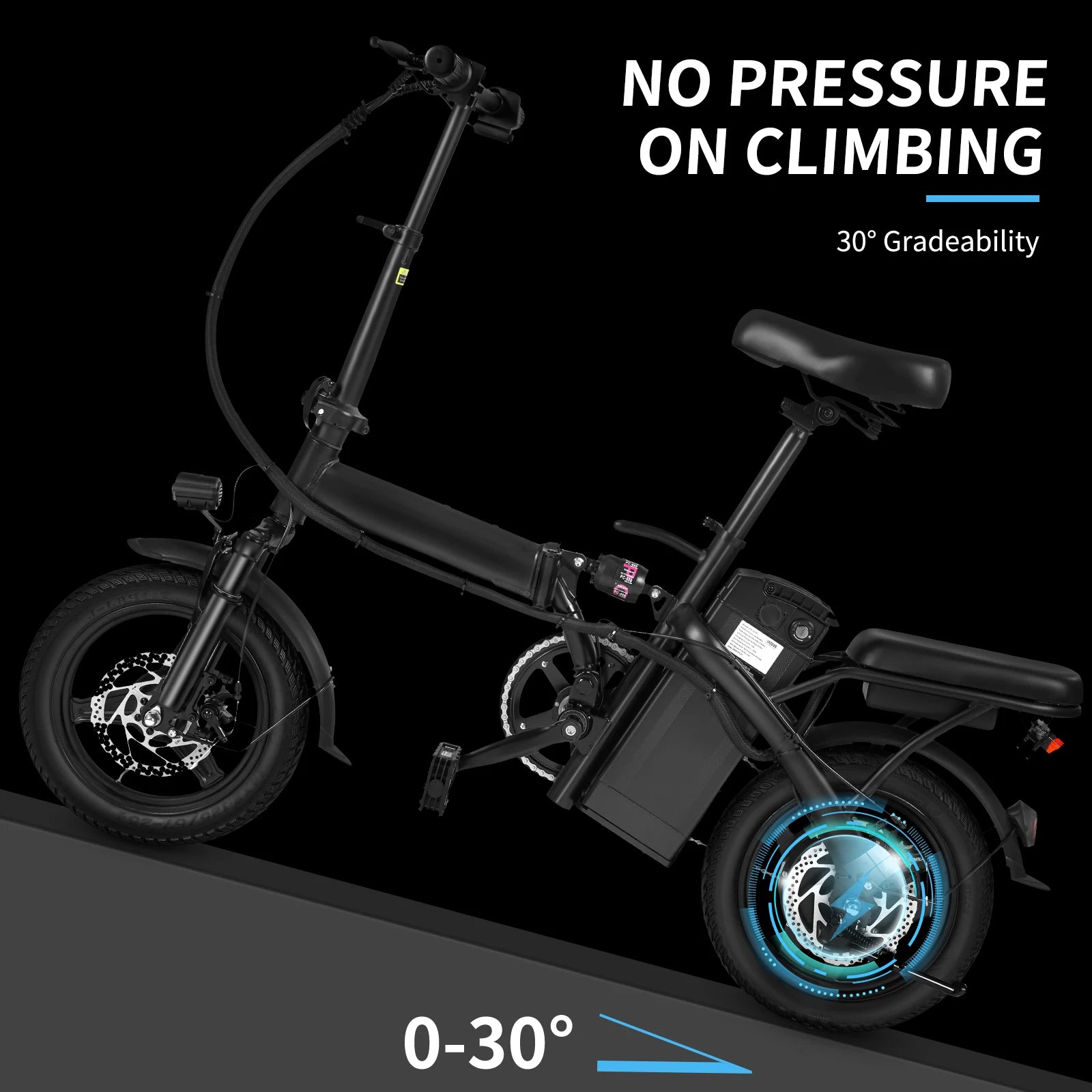 Adult Foldable Electric Bicycle - 400W E-Bike w/ Dual Disc Brakes, 22-Mile Range & 20MPH | AlluCanFind