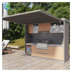 Customized Stainless Steel Frame Outdoor Kitchen Set Modular Party Mobile Play Outdoor Kitchen and bar with Cooker and Fridge