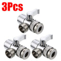 3 Way Water Tap Connector Splitter Copper Kitchen Sink Splitter Diverter Valve Leak-Proof Switch Faucet Adapter for Bathroom