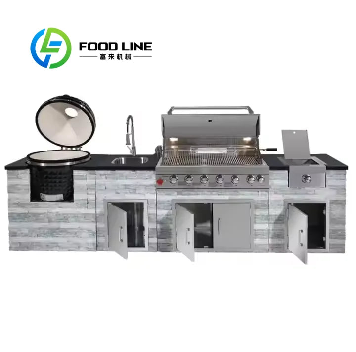 Customizable Cabinets Outdoor Kitchen Set With Bbq And Fridge Home Garden Barbecues Machine Bbq Grills Outdoor For Party