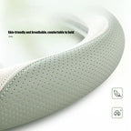 PU Leather and Mesh Car Steering Wheel Cover, Comfortable and Breathable, Keeps Cool in Summer and Warm in Winter