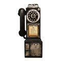 Vintage Wall-Mounted Resin Telephone Booth Figurine with Rotary Dial