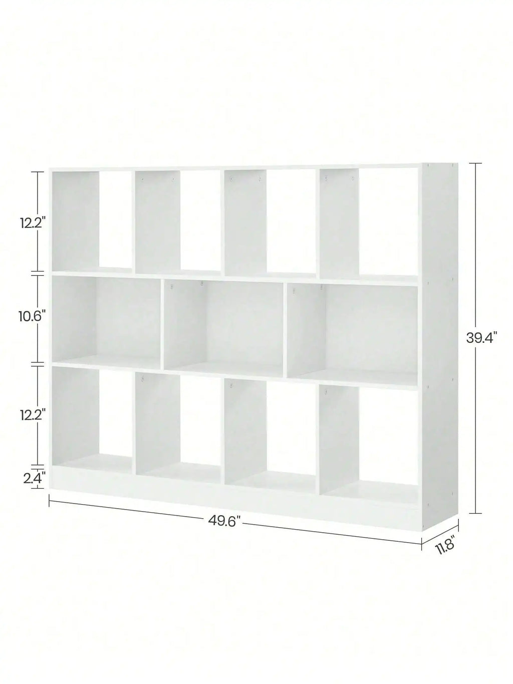VASAGLE Bookshelf, Bookcase, Book Shelf, Storage Shelf, With 11 Storage Compartments, For Study, Bedroom, Living Room, White