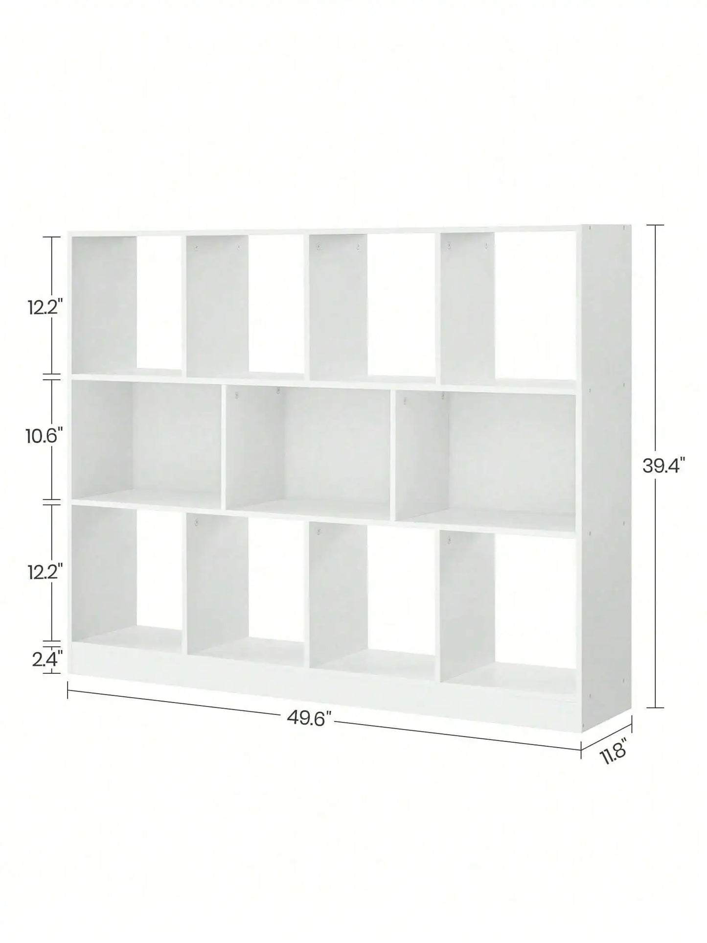 VASAGLE Bookshelf, Bookcase, Book Shelf, Storage Shelf, With 11 Storage Compartments, For Study, Bedroom, Living Room, White
