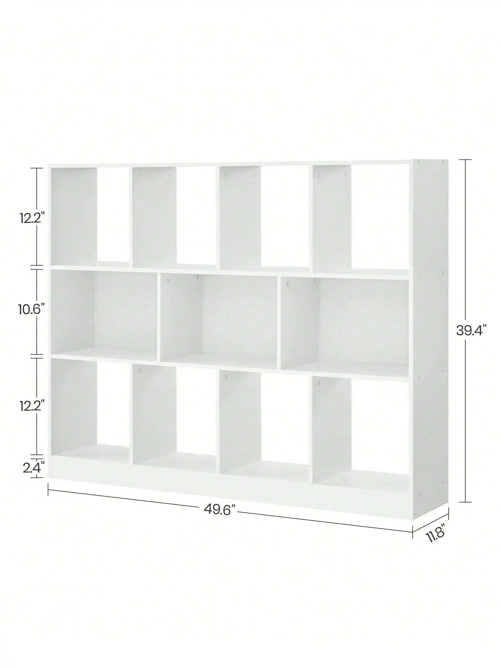 VASAGLE Bookshelf, Bookcase, Book Shelf, Storage Shelf, With 11 Storage Compartments, For Study, Bedroom, Living Room, White