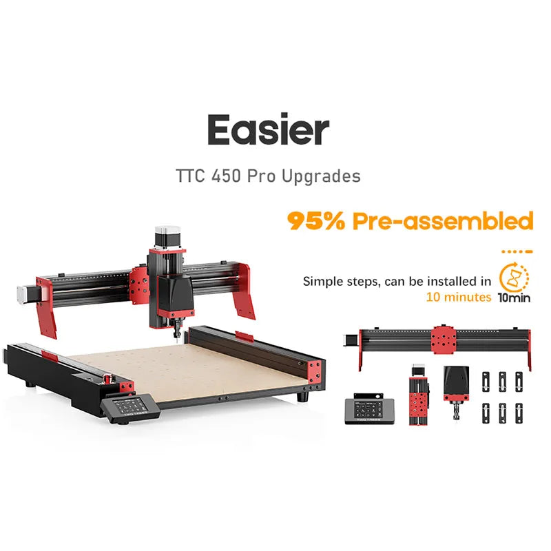 TTC450 Pro CNC Router Machine 4 Axis For Laser Engraving Cutting and cnc Machine GRBL Control Woodworking DIY Creation