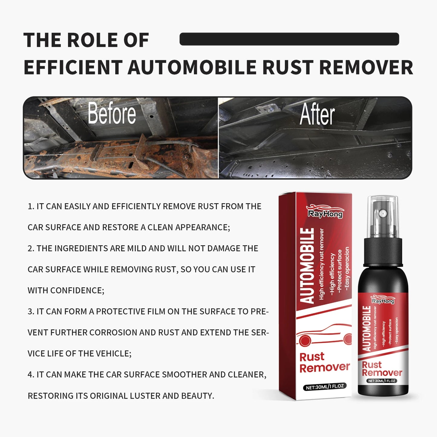 Auto Rust Remover Auto Tire Parts Rust Removal Clean Dirt Removal Corrosion Reconditioning Multi-Function Rust Remover