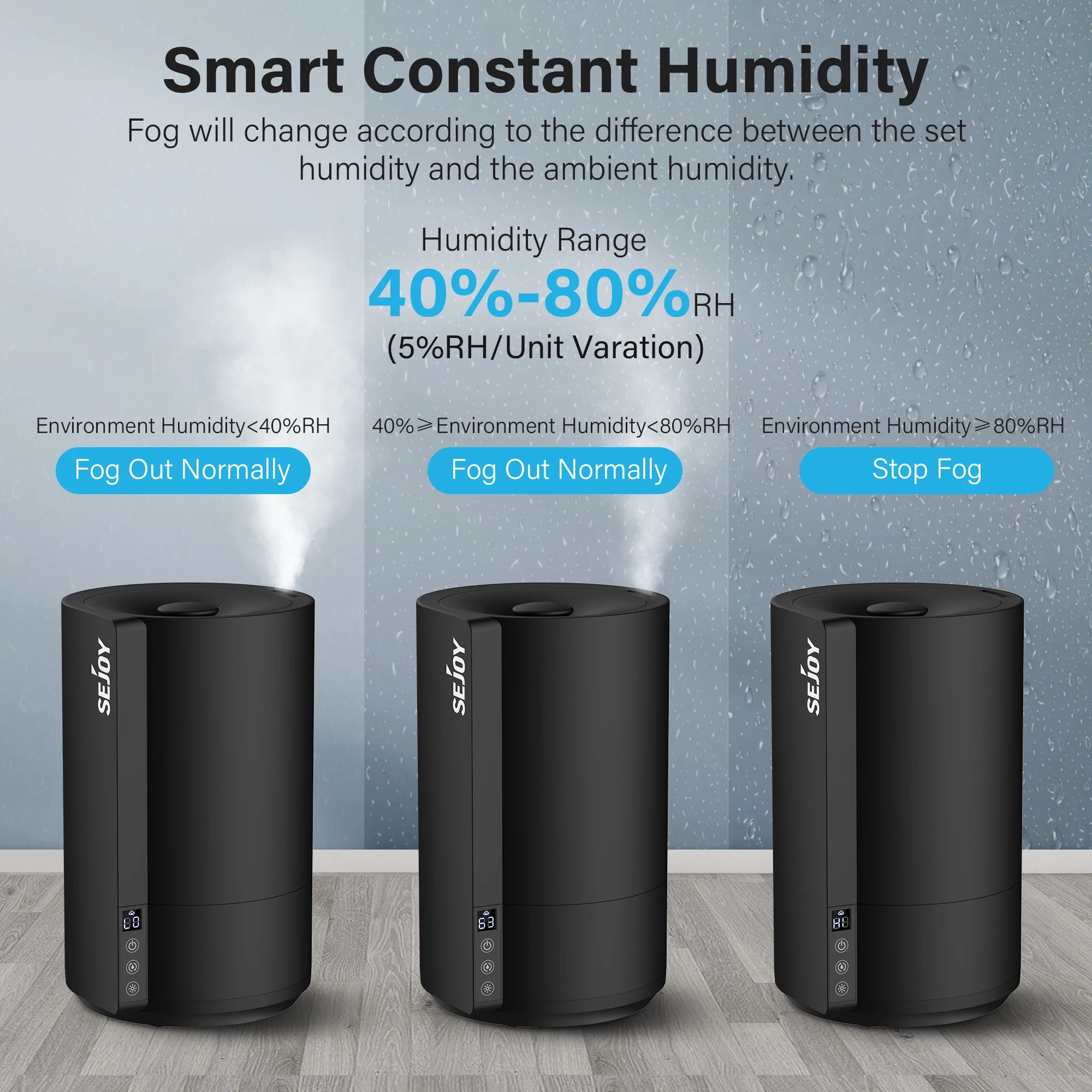 Sejoy Air Humidifier 4L Large Capacity Home Humidifier Plant Mist Arom