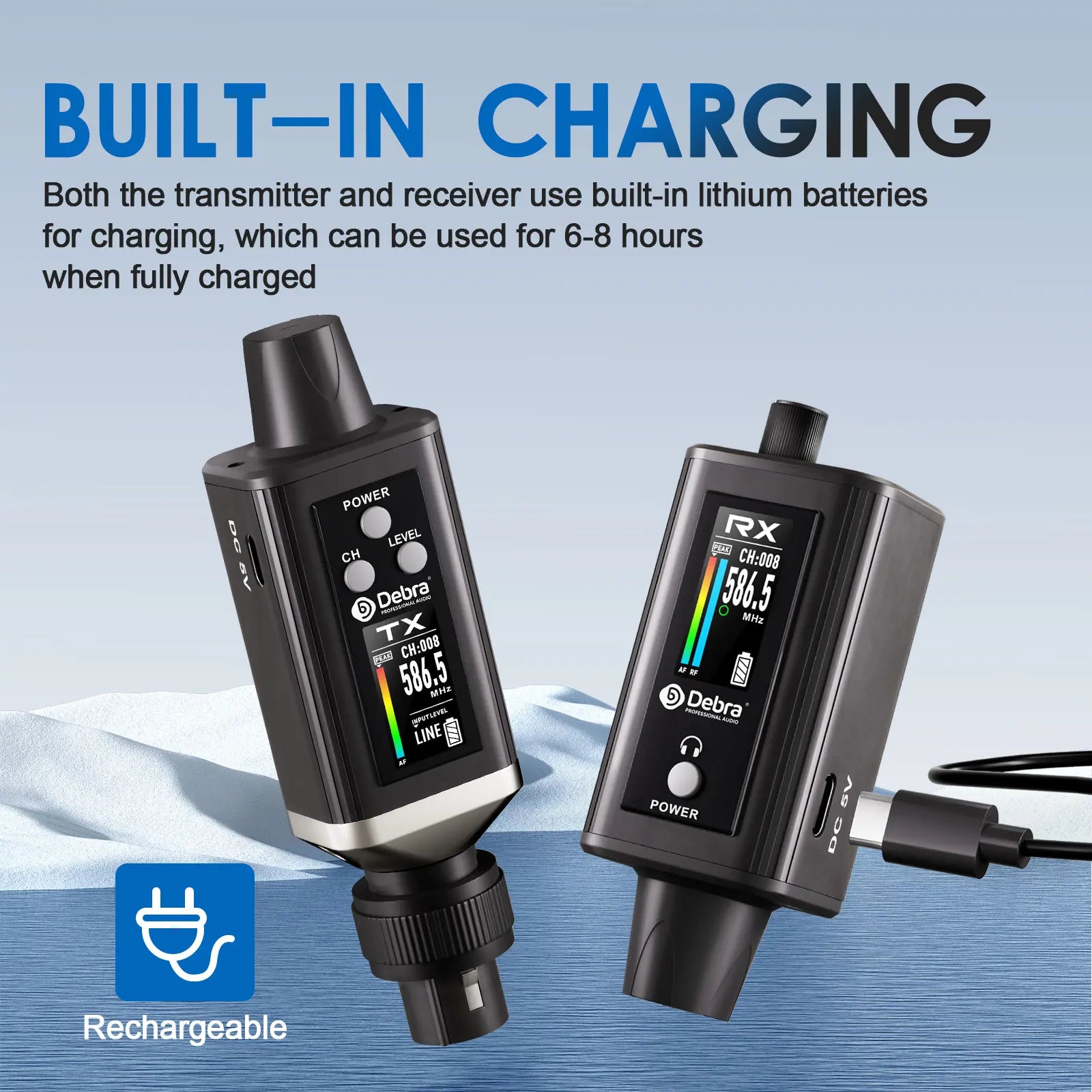 EMX-1 Wireless Monitoring System, Portable UHF Rechargeable Wireless System for Musical Instruments, Dynamic Wired Microphone