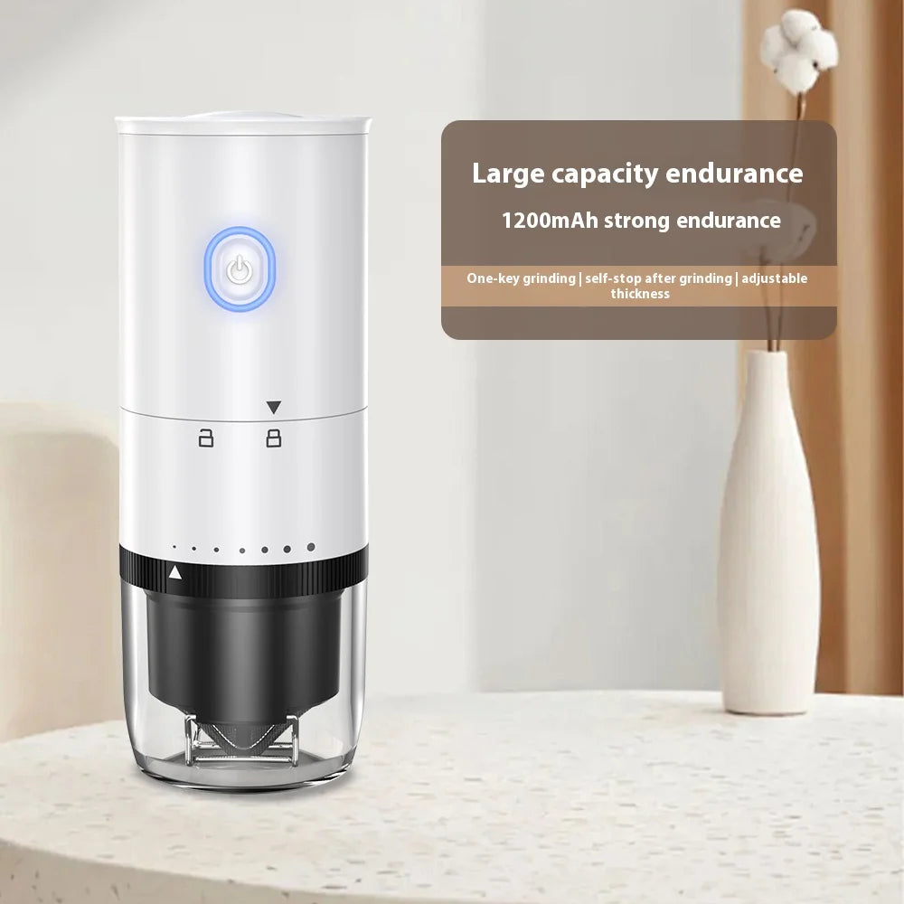 Coffee Grinder For Outdoor Household Use, Detachable Lid, Adjustable Thickness For Adding Beans, Electric Ceramic Coffee Grinder