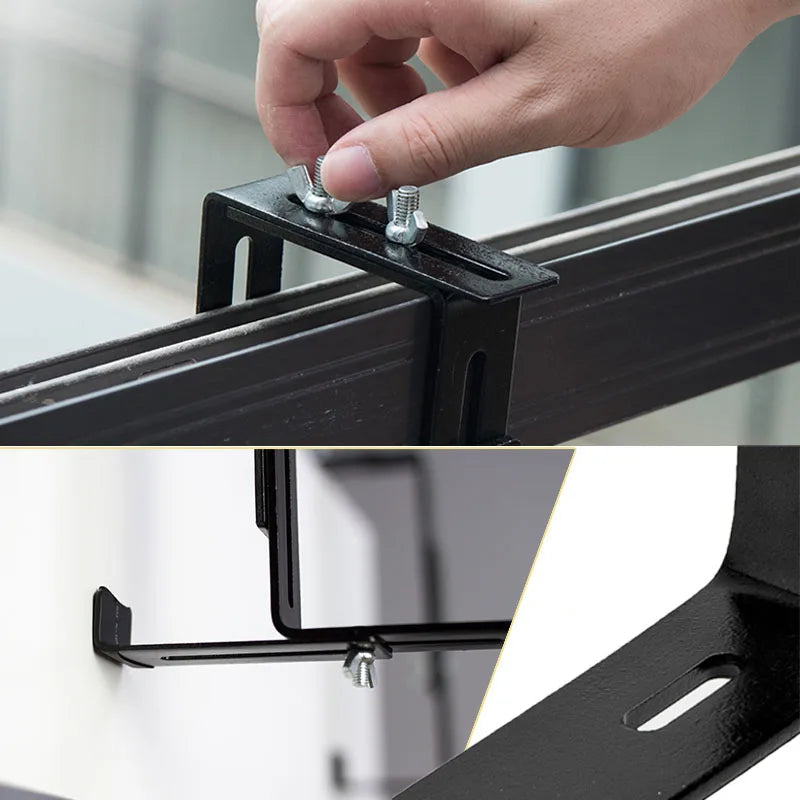 1 Pair Hanging Flower Planter Hooks Plant Pot Box Holders Adjustable Hanger For Flower basket  Balcony Yard Garden Wall Decor