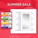 Homcom Bathroom Cabinet with Mirror with 1 Door 2 Interior Shelves 66X17X63 cm