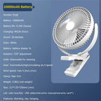 10000mAh 8 Inch Rechargeable Battery Operated Clip on Fan, Air Circula