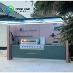 Customized Contemporary Modular Prefabricated Outdoor Mobile Kitchen Unit Wind Rain Resistant Storage Cabinet