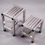 1Pc Multi-purpose Stainless Steel Stool - Durable Thick & Sturdy Stool, Ideal for Living Room, Bathroom, Kitchen and Corridors