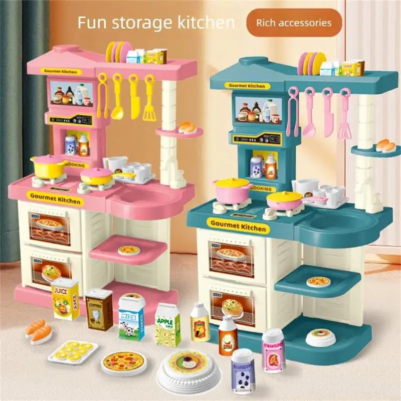 Complete Kitchen Toy Set With Multiple Accessories And Storage Box Designed For Kids Pretend PlayImagination And Learning A2UB