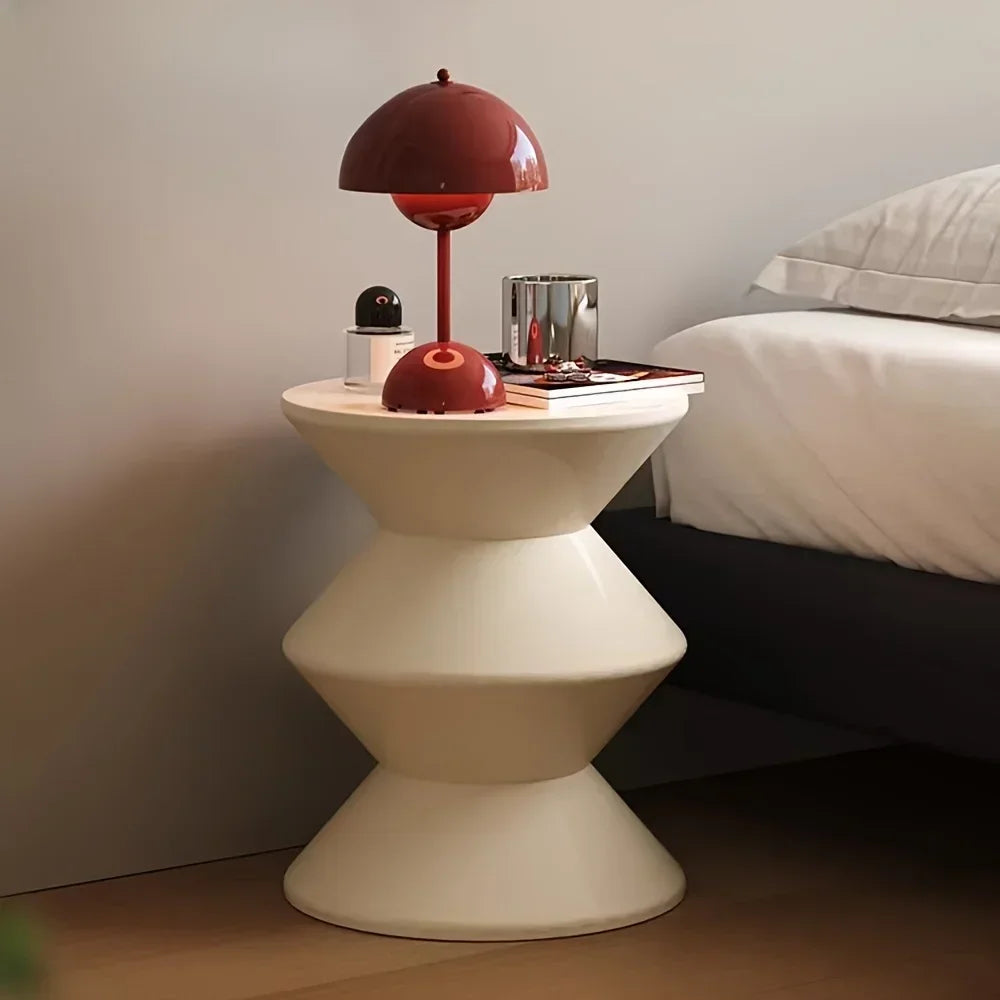 Chic Shoe Changing Stool, Elegant Hourglass Shaped Round Stool Perfect for Living Room & Bedroom - Available in White/Black
