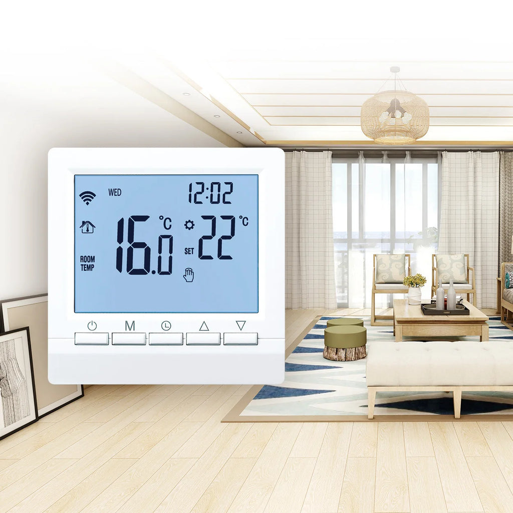 Digital Thermostat For Gas Boiler Room  Battery Programmable Heating Temperature Controller Boiler Thermostat Hand Wall Mount