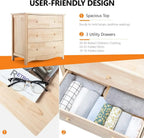 3 Drawer Dresser with Spacious Storage Natural Solid Wood Dresser, Farmhouse Dresser for Bedroom bedroom furniture