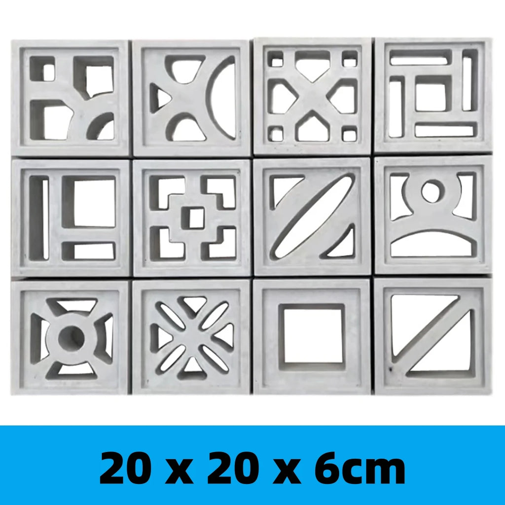 Cement Brick Mold Plastic Decorative Wall Window Mould Antique Garden Building Ornament Concrete Hollow Cement Brick Molding 1Pc