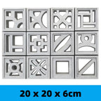 Cement Brick Mold Plastic Decorative Wall Window Mould Antique Garden Building Ornament Concrete Hollow Cement Brick Molding 1Pc