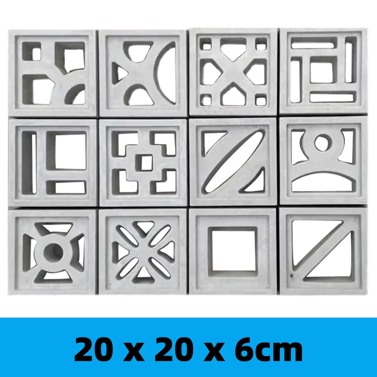 Cement Brick Mold Plastic Decorative Wall Window Mould Antique Garden Building Ornament Concrete Hollow Cement Brick Molding 1Pc