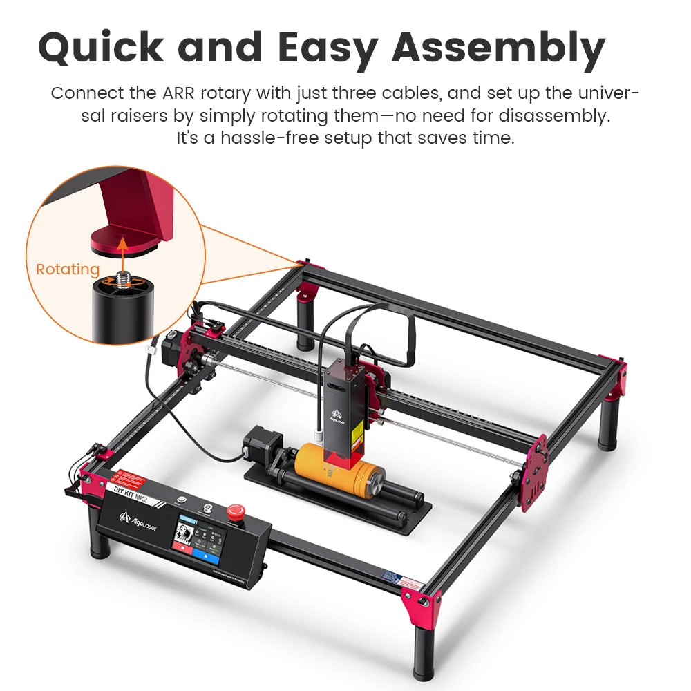 AlgoLaser Laser Engraver DIY KIT MK2 10000mW, Laser Cutter with 3.5" Touch Screen and AlgoOS High Precision Laser Engraving Tool