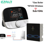 Gas Boiler Wireless Thermostat RF433 Room Temperature Controller Programmable Floor Heating Thermoregulator Battery USB Powered