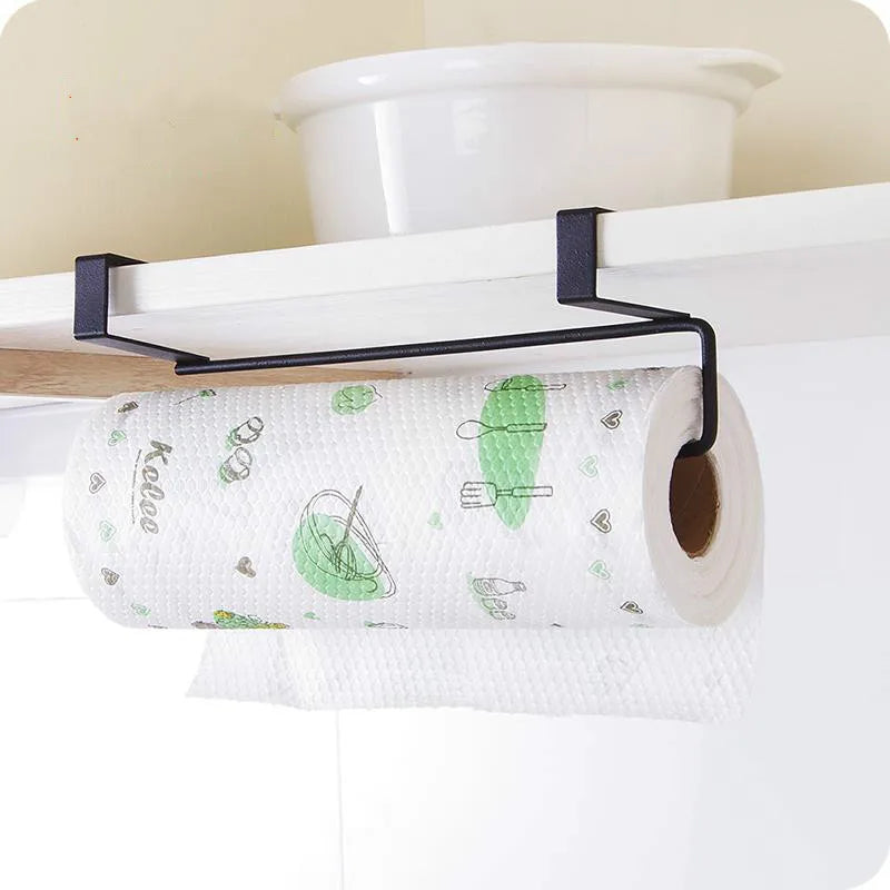 Iron Kitchen Tissue Holder Hanging Bathroom Toilet Roll Paper Holder Towel Rack Kitchen Cabinet Door Hook Holder hanging rack