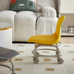 Universal Wheel Small Stool Waterproof Mobile Low Stools with Backrest Removable Seat Cushion Round Stool Household Accessories