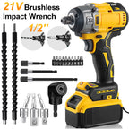 WOZOBUY Cordless Impact Electric Wrench 1/2" , Max Torque 236ft lbs (320N.m), Brushless-Power Motor, Includes LED Work Light