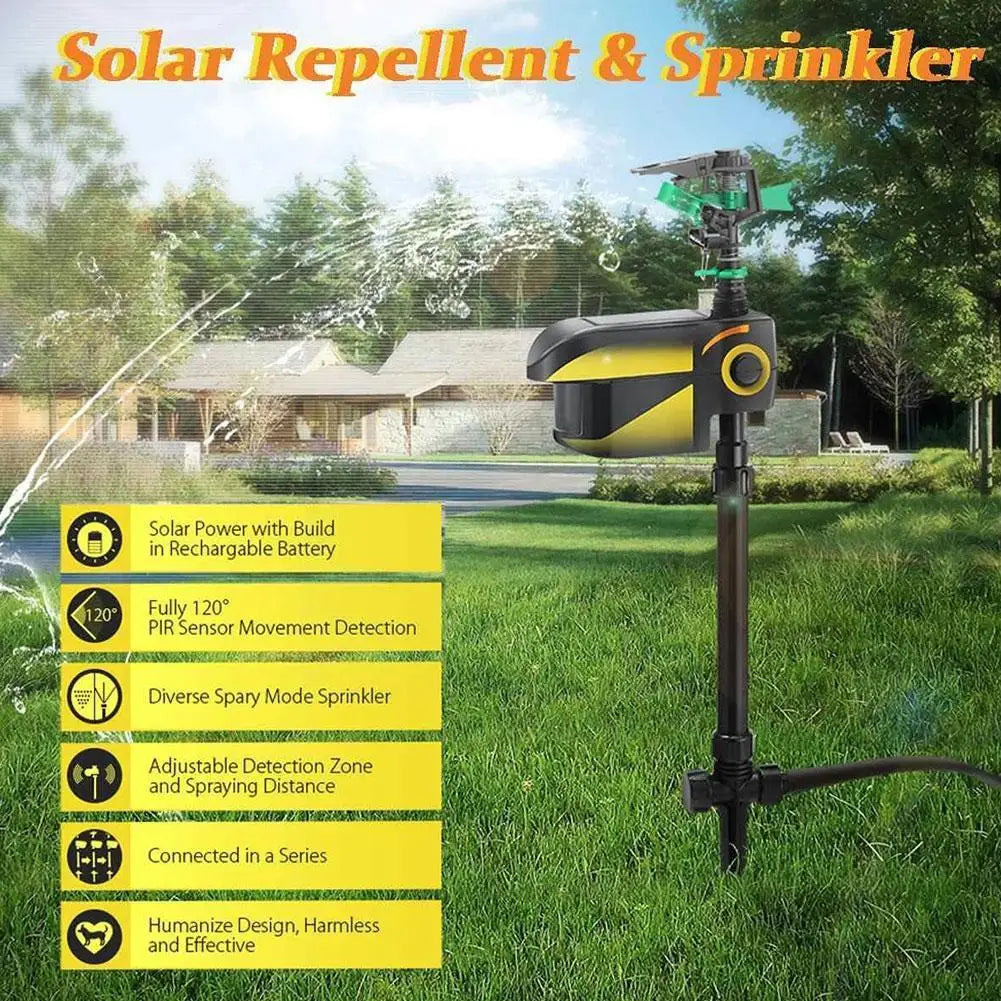 Solar Powered Motion Activated Animal Repeller Upgraded Version Automatic Garden Sensor Repellent Animals Sprinkler Deterre I2H0