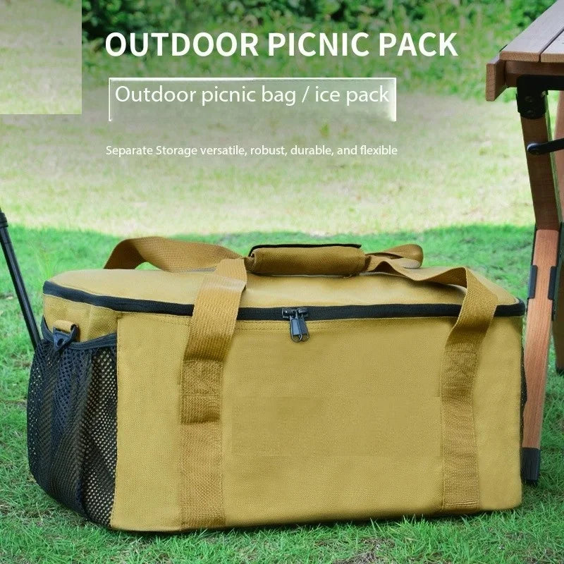 Outdoor Cookware Set - Pot, Gas Canister, Anti-Collision Picnic Bag, Storage Bag, Camping Tableware Bag, Large Ca
