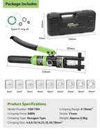 Hydraulic Crimping Tool with 9 Dies Battery Cable & Wire Rope Crimper for 12 AWG to 2/0 AWG, Stainless Steel Cable Railing Tool